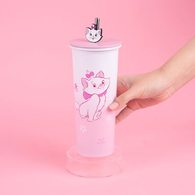 Vaso de Acero Inoxidable con Pitillo 800Ml Serie Disney Marie
