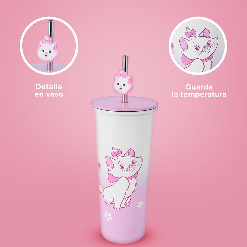 Vaso-de-Acero-Inoxidable-con-Pitillo-800Ml-Serie-Disney-Marie-6-24265