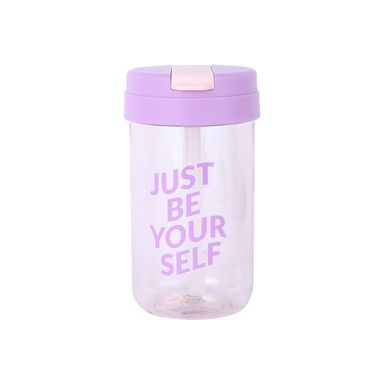 Vaso Plastico con Tapa Abatible de 500 Ml Serie Letter Rosa