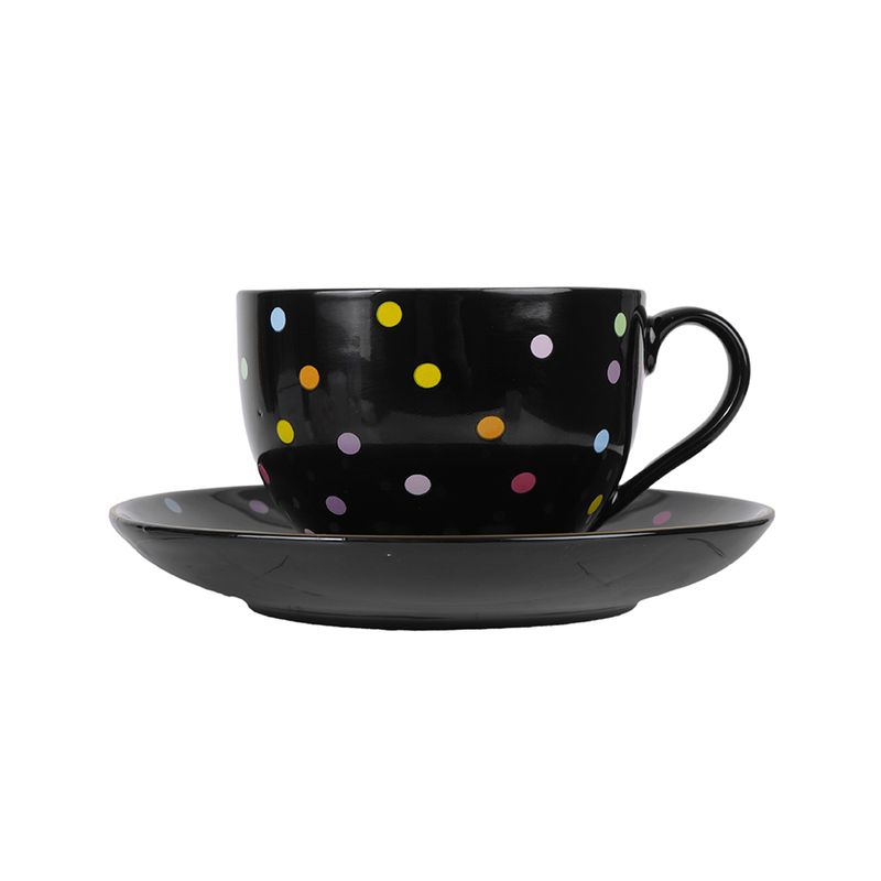 Taza-Ceramica-con-Posavasos-240-Ml-Serie-Dots-Negro-1-24170