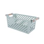 Organizador-Plastico-Cesta-de-Almacenamiento-Apilable-con-Mango-de-Madera-L-Verde-1-24210