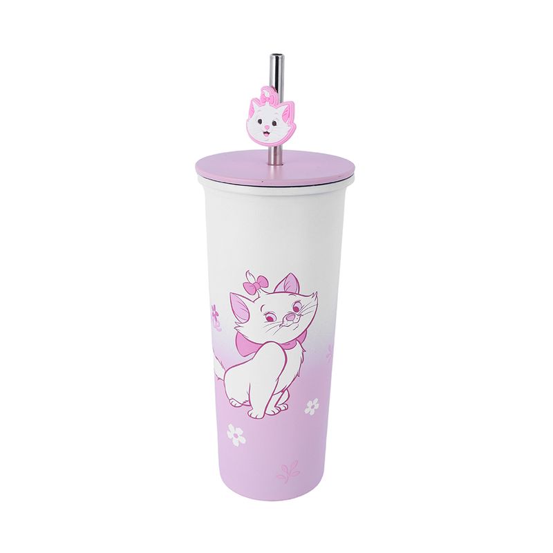 Vaso-de-Acero-Inoxidable-con-Pitillo-800Ml-Serie-Disney-Marie-1-24265