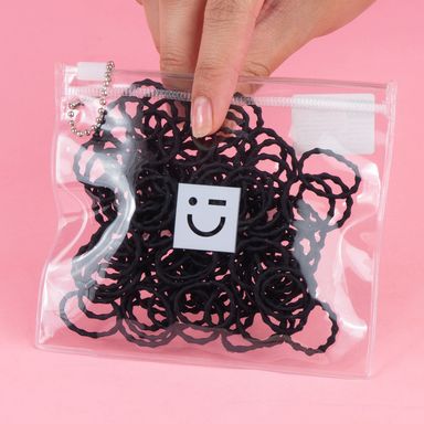 Paquete de Ligas para el Cabello en Plastico 100Pzs Negros