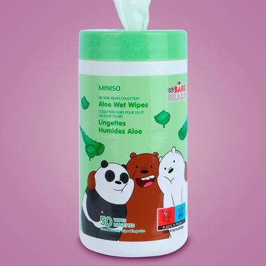 Toallitas Humedas con Aloe Serie We Bare Bears 50 Unidades