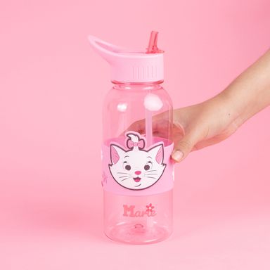 Vaso Plastico con Pitillo y Funda Marie 1000Ml Serie Disney Lilo & Stitch Rosa