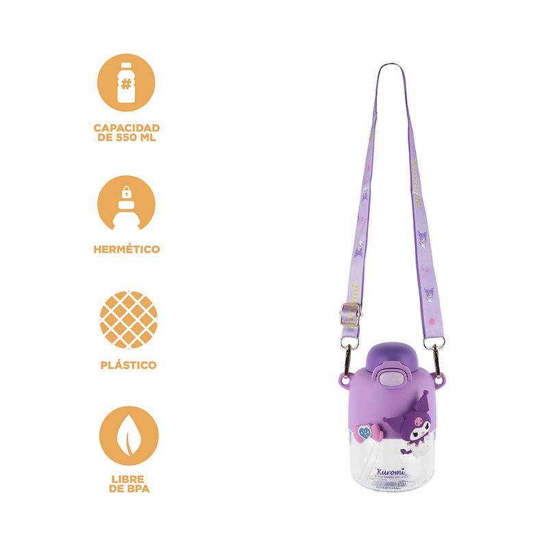 Vaso-Plastico-de-550-Ml-Kuromi-Serie-Sanrio-Morado-3-24471