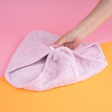 Toalla para Cabello Basica Textutizada Rosa