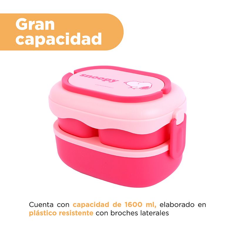 Contenedor-para-Alimentos-de-Doble-Capa-1600-Ml-Serie-Snoopy-Rosa-4-24617
