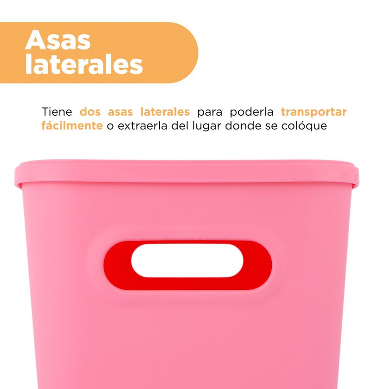 Organizador-Plastico-de-Almacenamiento-con-Tapa-Serie-Rainbow-L-Rosa-6-24581