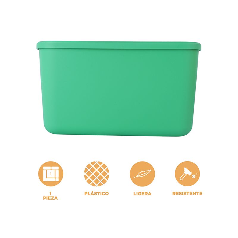 Organizador-Plastico-de-Almacenamiento-con-Tapa-Serie-Rainbow-L-Verde-4-24582