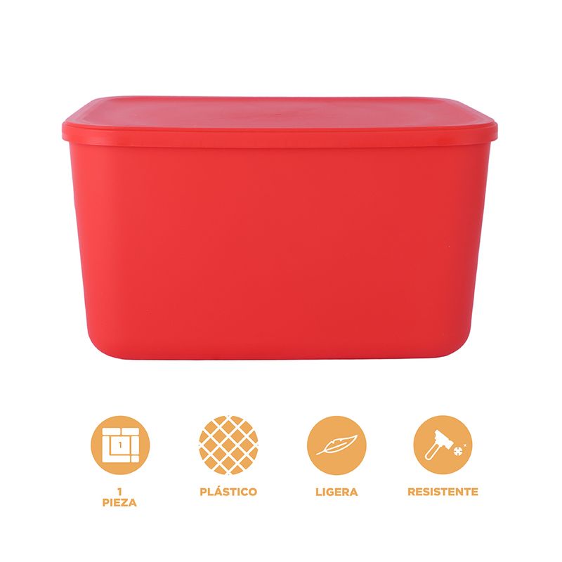 Organizador-Plastico-de-Almacenamiento-con-Tapa-Serie-Rainbow-L-Rojo-4-24583
