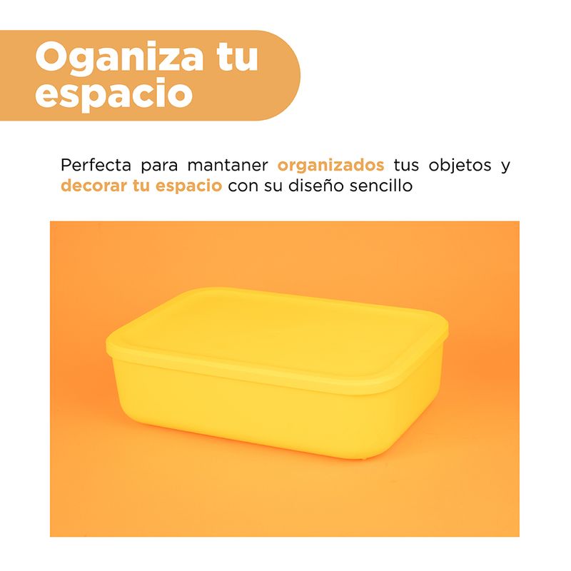 Organizador-Plastico-de-Almacenamiento-con-Tapa-Serie-Rainbow-S-Amarillo-5-24586