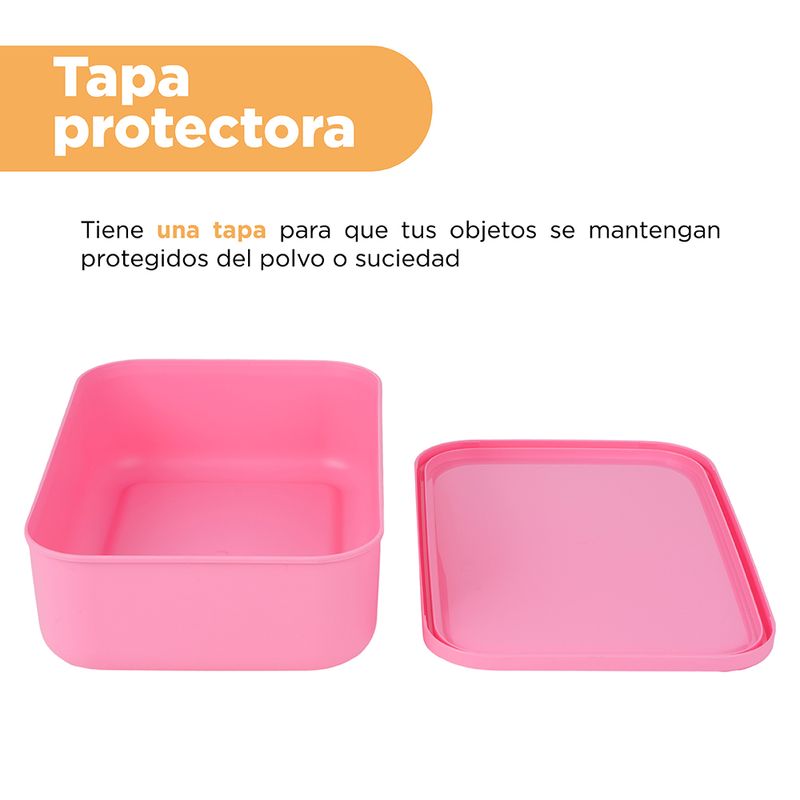 Organizador-Plastico-de-Almacenamiento-con-Tapa-Serie-Rainbow-S-Rosa-6-24588