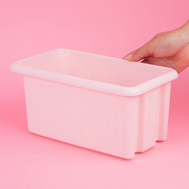 Organizador Plastico de Almacenamiento Apilable M Rosa