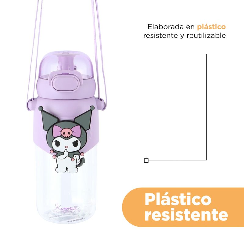 Vaso-Plastico-con-Tapa-y-Pitillo-de-600-Ml-Kuromi-Serie-Sanrio-Morado-7-24636