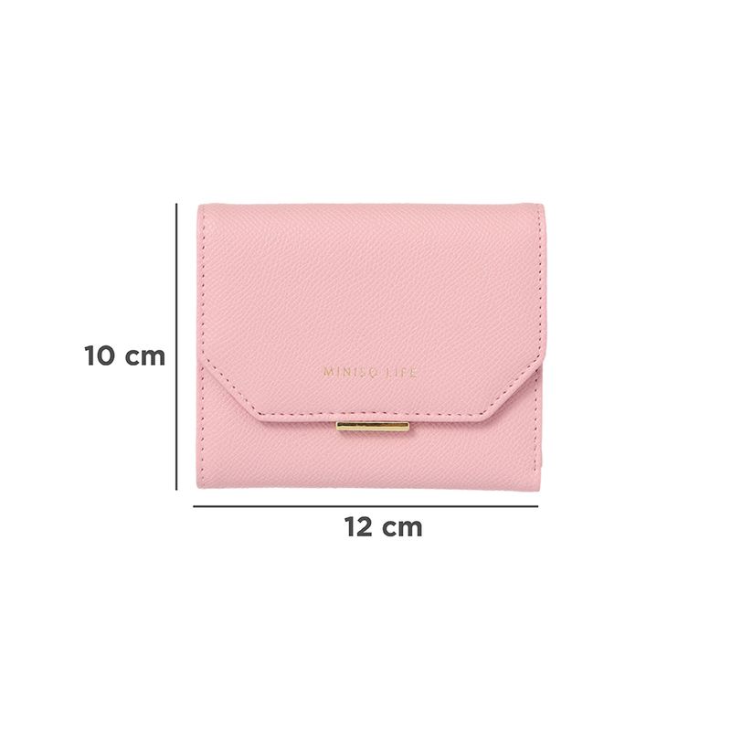 Cartera-Corta-para-Mujer-Basica-Tipo-Piel-Granulada-Serie-Miniso-Rosa-6-24745