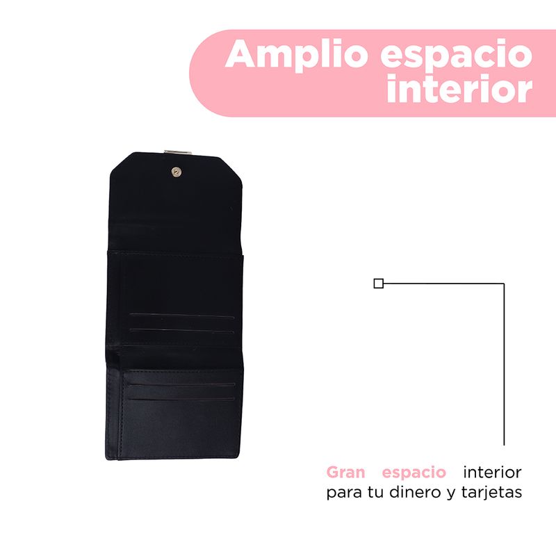 Cartera-Corta-para-Mujer-Basica-Tipo-Piel-Granulada-Serie-Miniso-Negro-4-24746