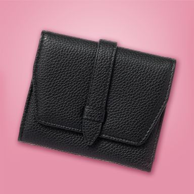 Cartera Corta para Mujer con Trabita Serie Miniso Negro