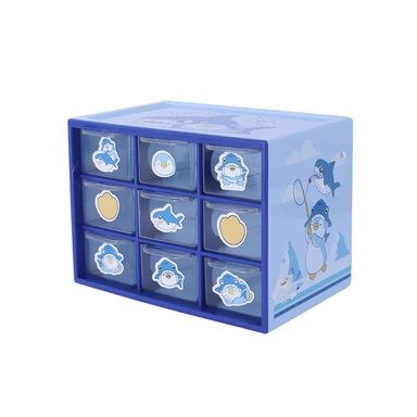 Organizador Plastico de 9 Compartimentos Serie Mini Family Azul