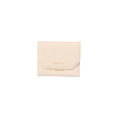 Cartera Corta para Mujer Basica Tipo Piel Granulada Serie Miniso Beige