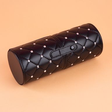 Organizador Plastico para Brochas de Maquillaje con Patron de Diamantes S Negro