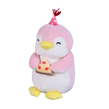 Peluche Pingüino, Con Pizza, Rosa