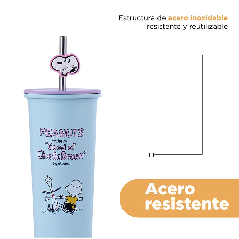 Vaso-de-Acero-Inoxidable-con-Pitillo-800Ml-Serie-Snoopy-Azul-6-24960