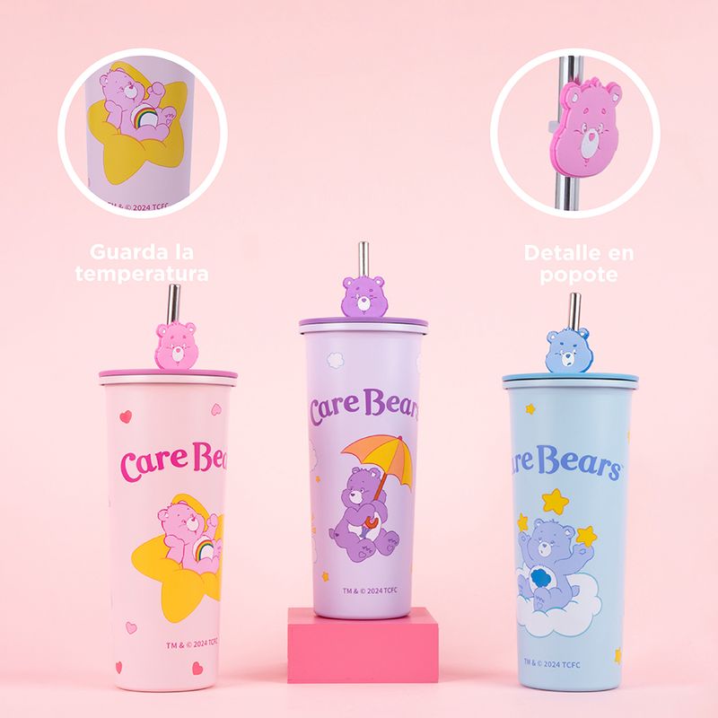 Vaso-de-Acero-Inoxidable-con-Pitillo-800Ml-Serie-Care-Bears-Rosa-6-24961