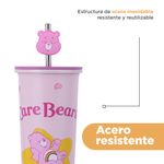 Vaso-de-Acero-Inoxidable-con-Pitillo-800Ml-Serie-Care-Bears-Rosa-7-24961