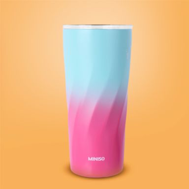 Vaso de Acero 600 Ml Azul y Rosa