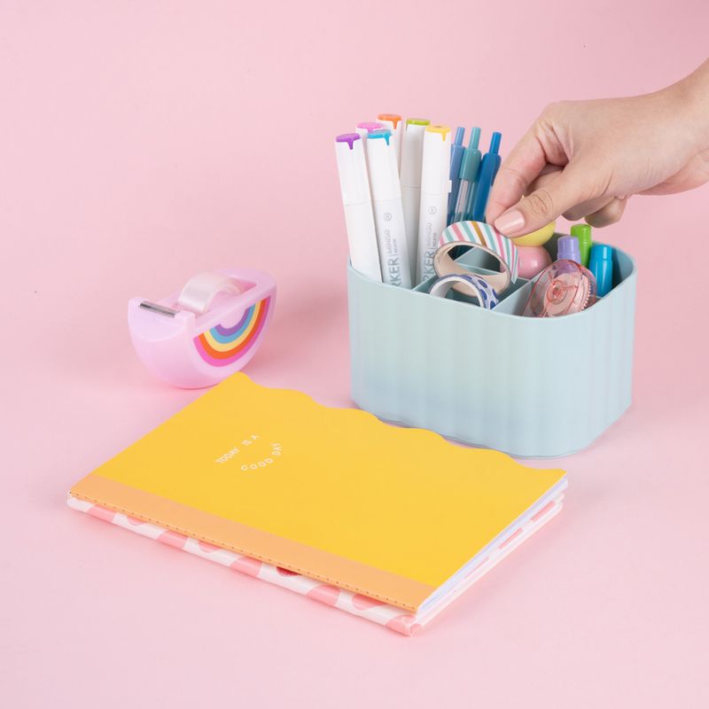 Organizador-Plastico-de-6-Compartimentos-para-Escritorio-Version-Alta-Serie-Macaron-Azul-2-25009