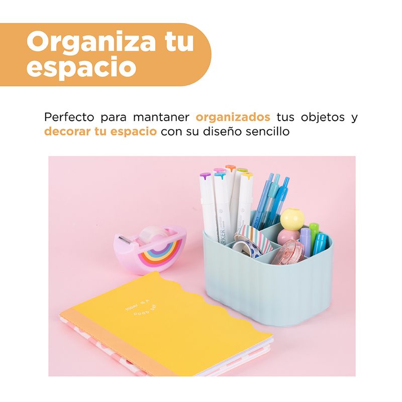 Organizador-Plastico-de-6-Compartimentos-para-Escritorio-Version-Alta-Serie-Macaron-Azul-5-25009