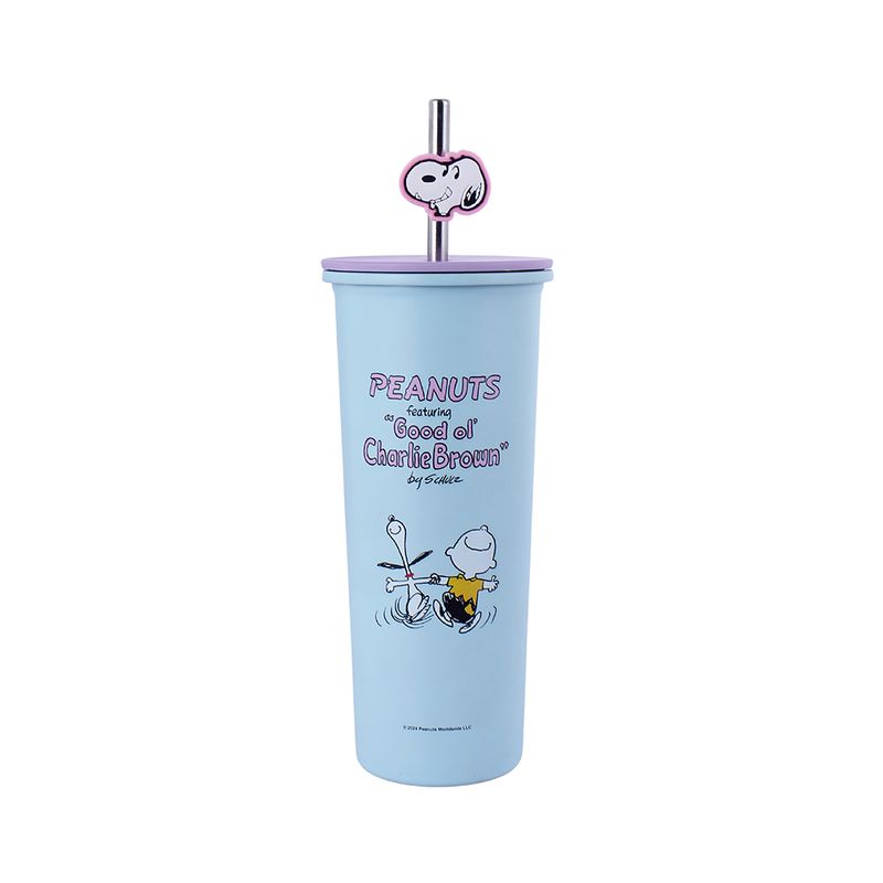 Vaso-de-Acero-Inoxidable-con-Pitillo-800Ml-Serie-Snoopy-Azul-1-24960