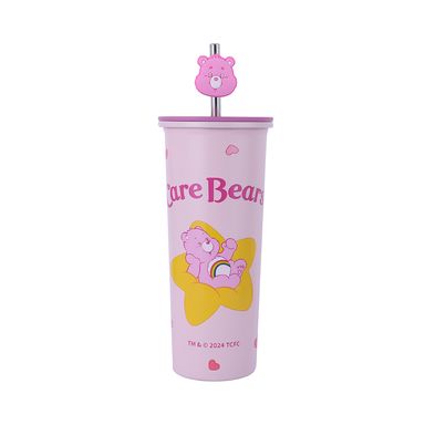 Vaso de Acero Inoxidable con Pitillo 800Ml Serie Care Bears Rosa