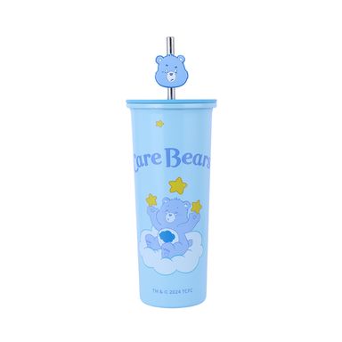 Vaso de Acero Inoxidable con Pitillo 800Ml Serie Care Bears Azul