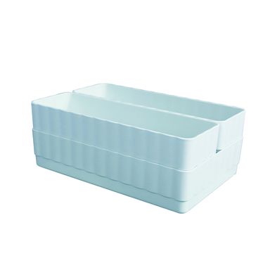 Organizador Plastico Apilable para Escritorio L Serie Macaron Azul