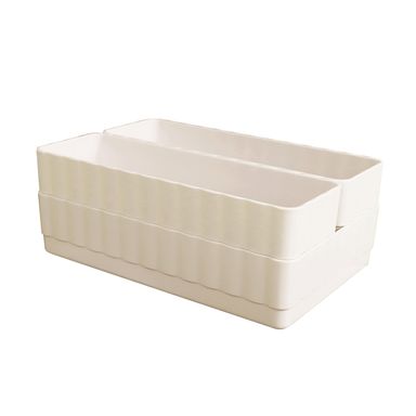 Organizador Plastico Apilable para Escritorio L Serie Macaron Blanco