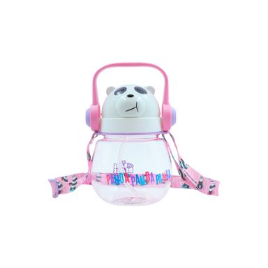 Botella de 800 Ml con Correa  Serie Wbb Panda Rosa