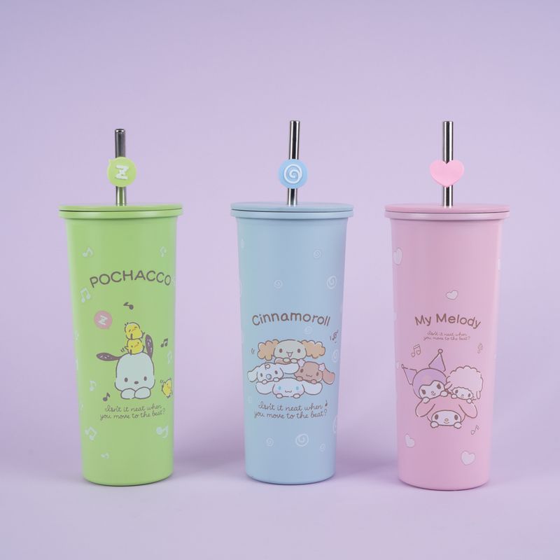 Vaso-de-Acero-con-Pitillo-Pochacco-800Ml-Serie-Sanrio-Verde-3-25376