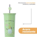 Vaso-de-Acero-con-Pitillo-Pochacco-800Ml-Serie-Sanrio-Verde-7-25376
