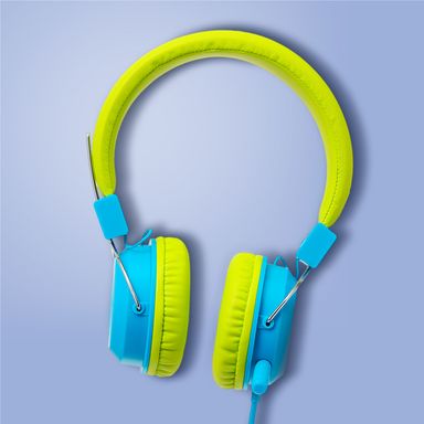 Audifonos con Microfono Kids Mod 23L07 3.5 Mm Azul con Verde