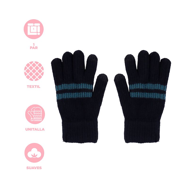 Guantes-de-invierno-Serie-Miniso-con-Rayas-Negro-3-25359