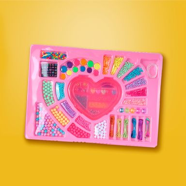 Kit para Hacer Pulseras con Caja Organizadora de Corazon Serie Miniso
