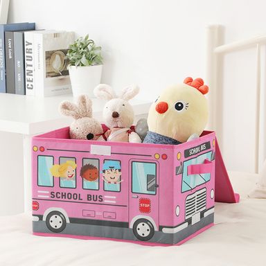 Organizador de Tela para Almacenamiento Grande con Tapa Serie Miniso Rosa