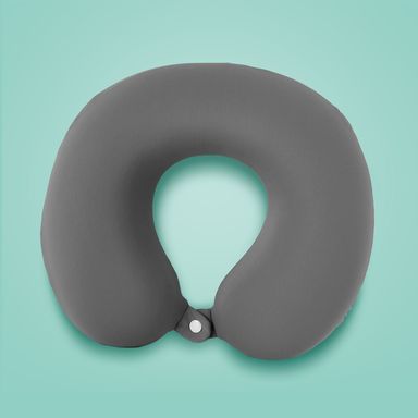 Almohada de Viaje para el Cuello de Espuma Viscoelastica Gris