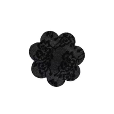 Cubrepezon Desechable de Tela Adhesiva en Forma de Flor Negro 5 Pzas