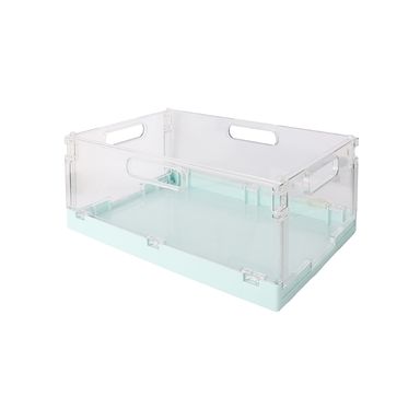 Organizador Plastico Plegable con Asa Pequeño Serie Macaron Azul