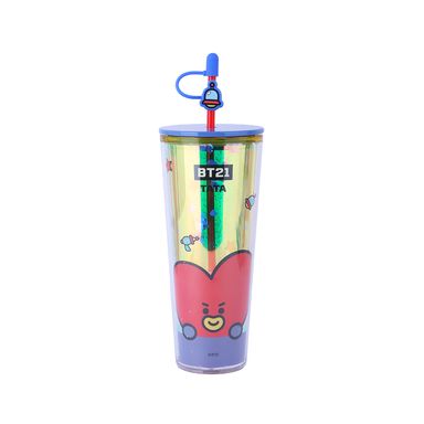 Vaso de Plastico con Pitillo 800 Ml Tata Colección BT21