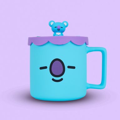 Taza Ceramica con Tapa de Silicona 425Ml Koya Colección BT21
