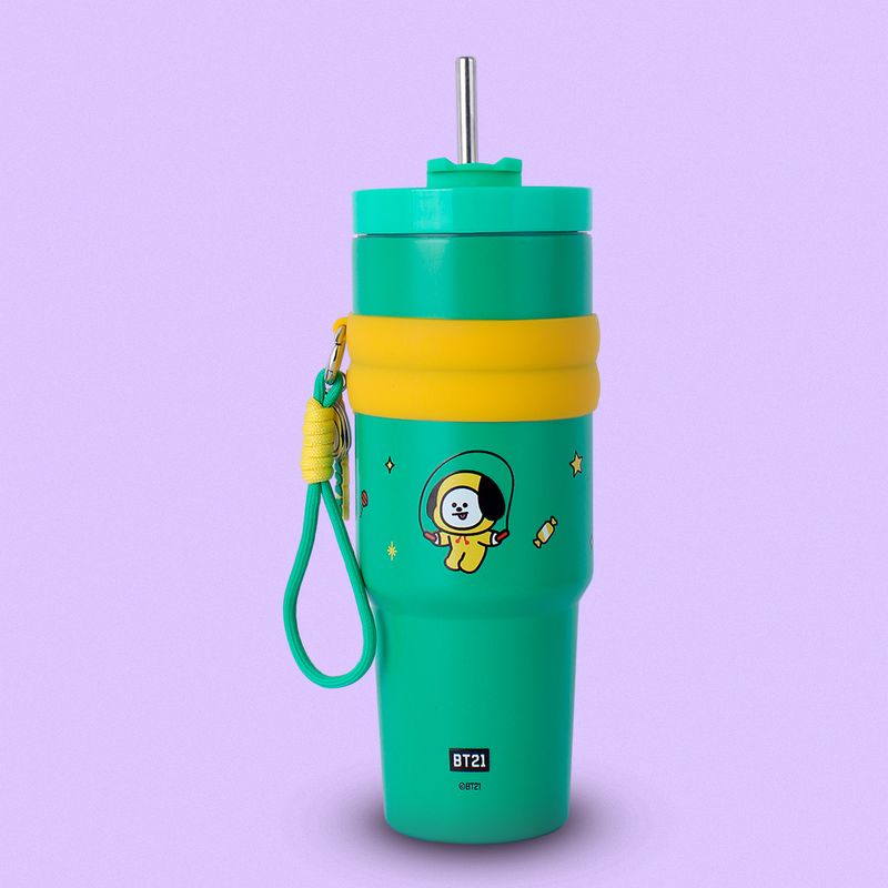 Termo-de-Doble-Pared-con-Funda-y-Pitillo-900-Ml-Chimmy-Serie-Bt21-Verde-2-25493